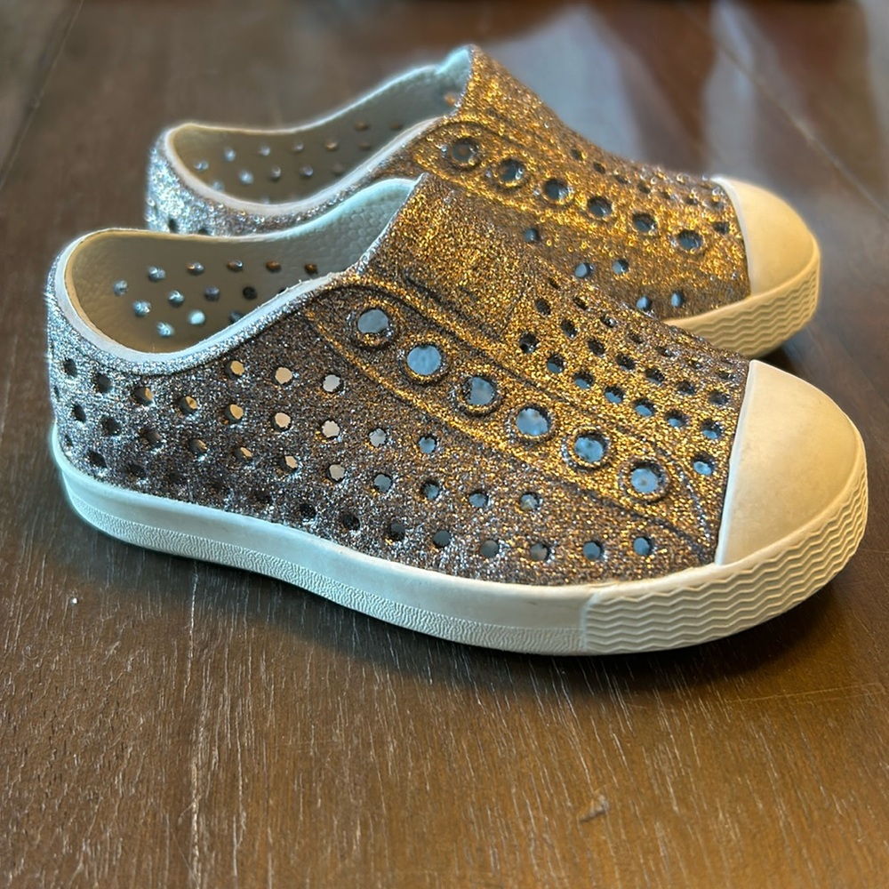 Native Gold Glitter Slip-ons